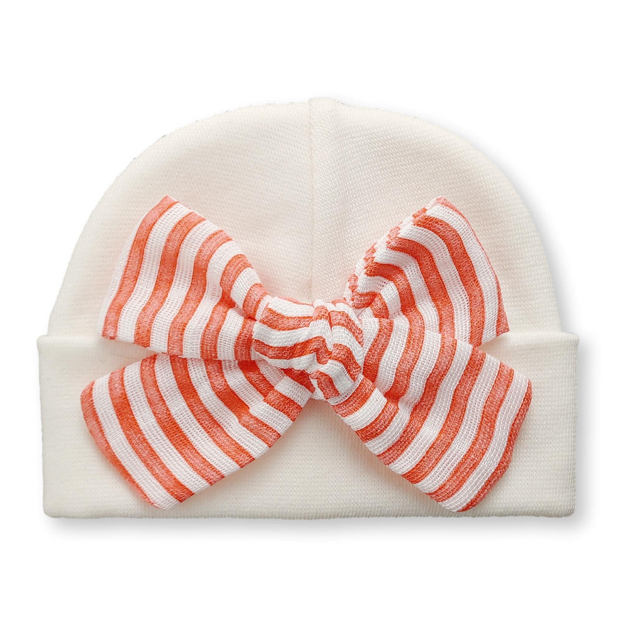 'Muslin Bow' Baby Hat // Candy Cane