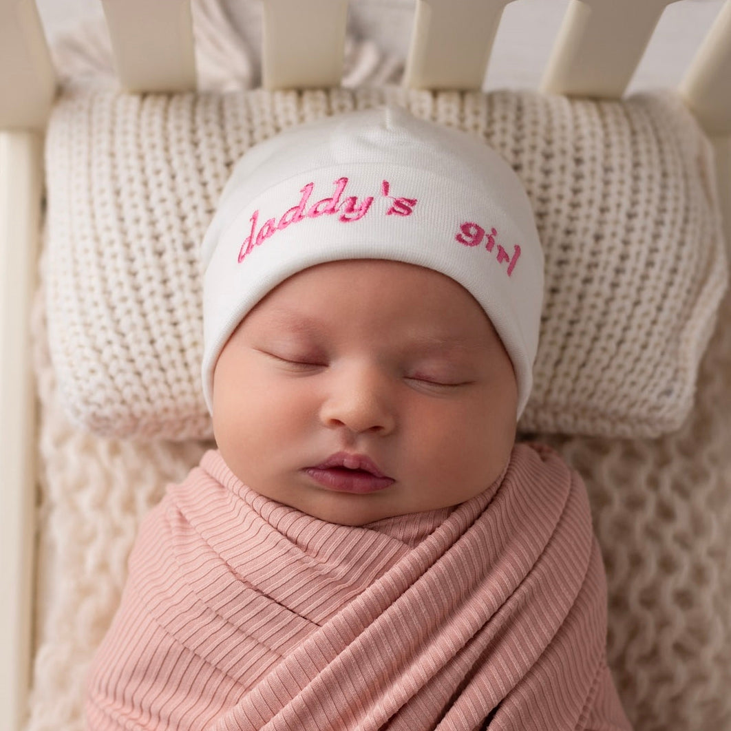 Embroidered Hat Ivory // Daddy's Girl