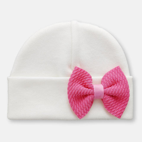'Mini Poppy' Bow Baby Hat // Fuchsia