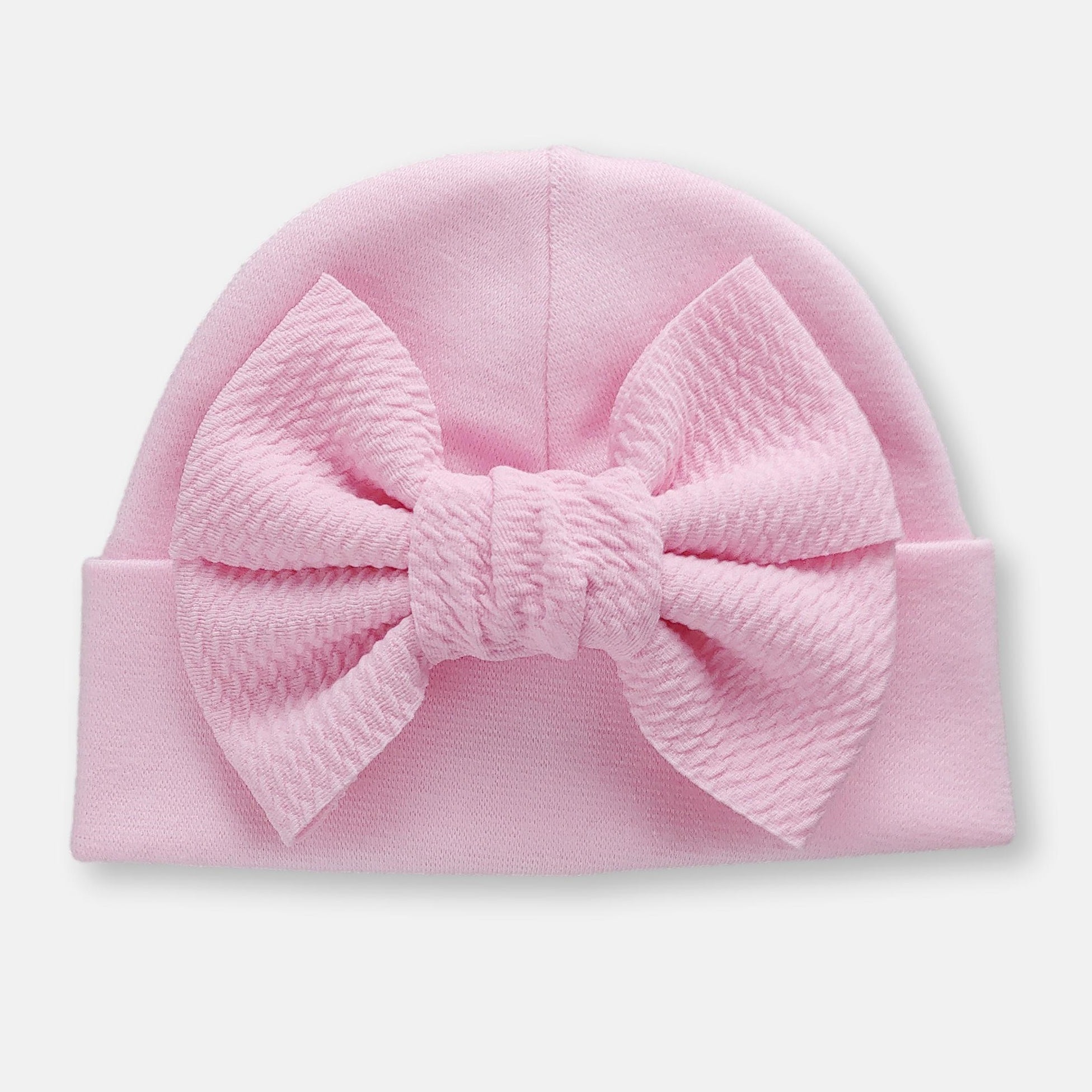 'Little Poppy' Bow Pink Baby Hat // Pink