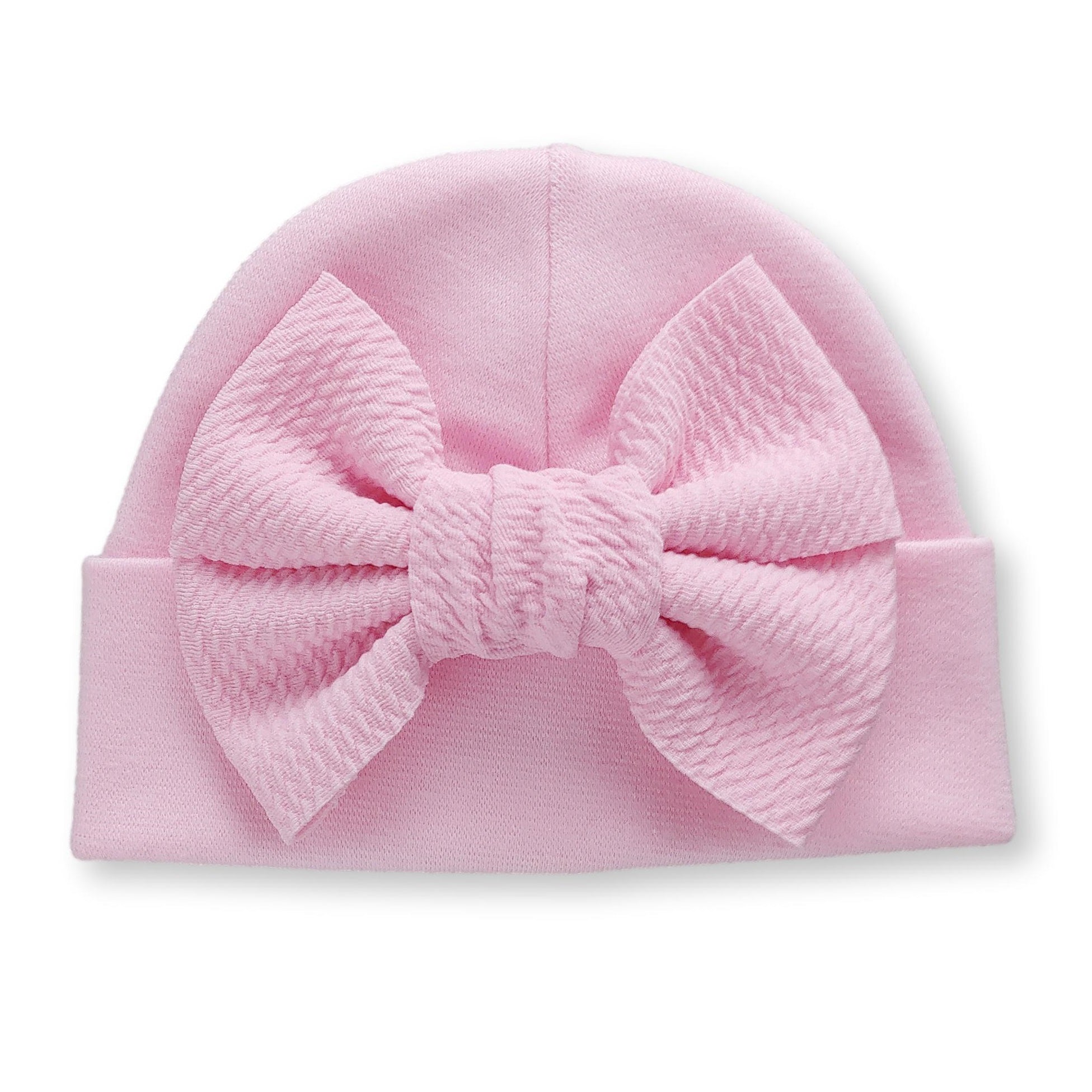 'Little Poppy' Bow Pink Baby Hat // Pink