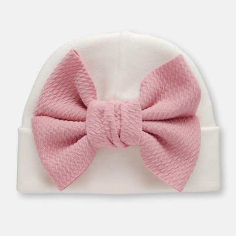'Little Poppy' Bow Baby Hat // Rose