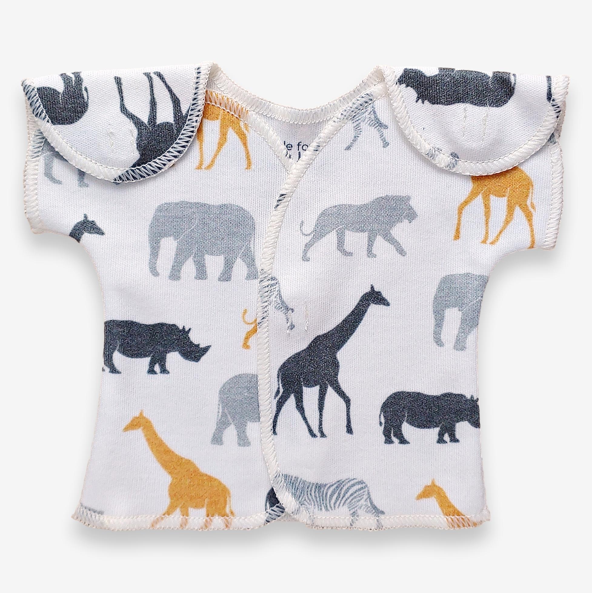 Organic Preemie T-Shirt // Safari Animals