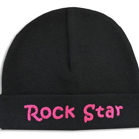 Embroidered Hat Black // Rock Star Pink