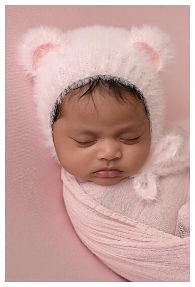 'Honey Bear' Knitted Baby Bonnet // Pink-Knit Baby Hats-UniqueKidz