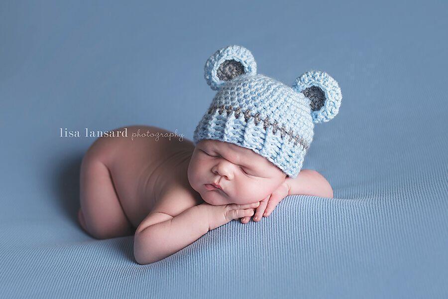 'Little Bear' Crochet Hat // Boy Blue-Little Bear Hat-UniqueKidz