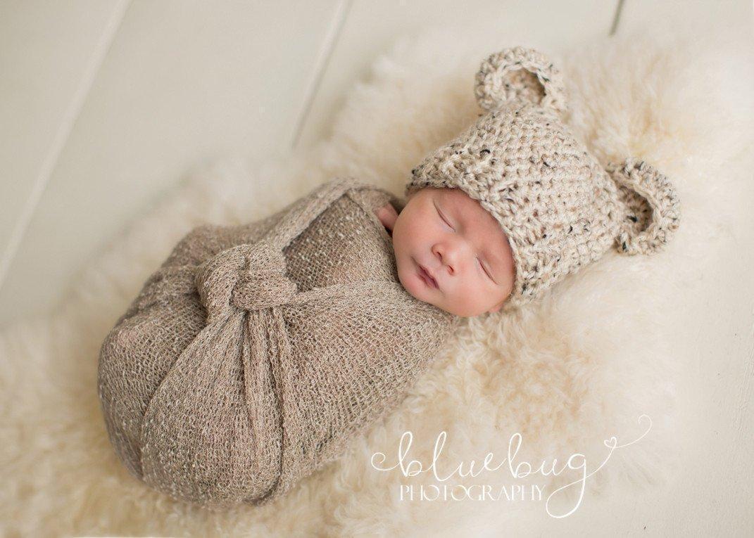 'Little Bear' Crochet Hat // Oatmeal-Little Bear Hat-UniqueKidz