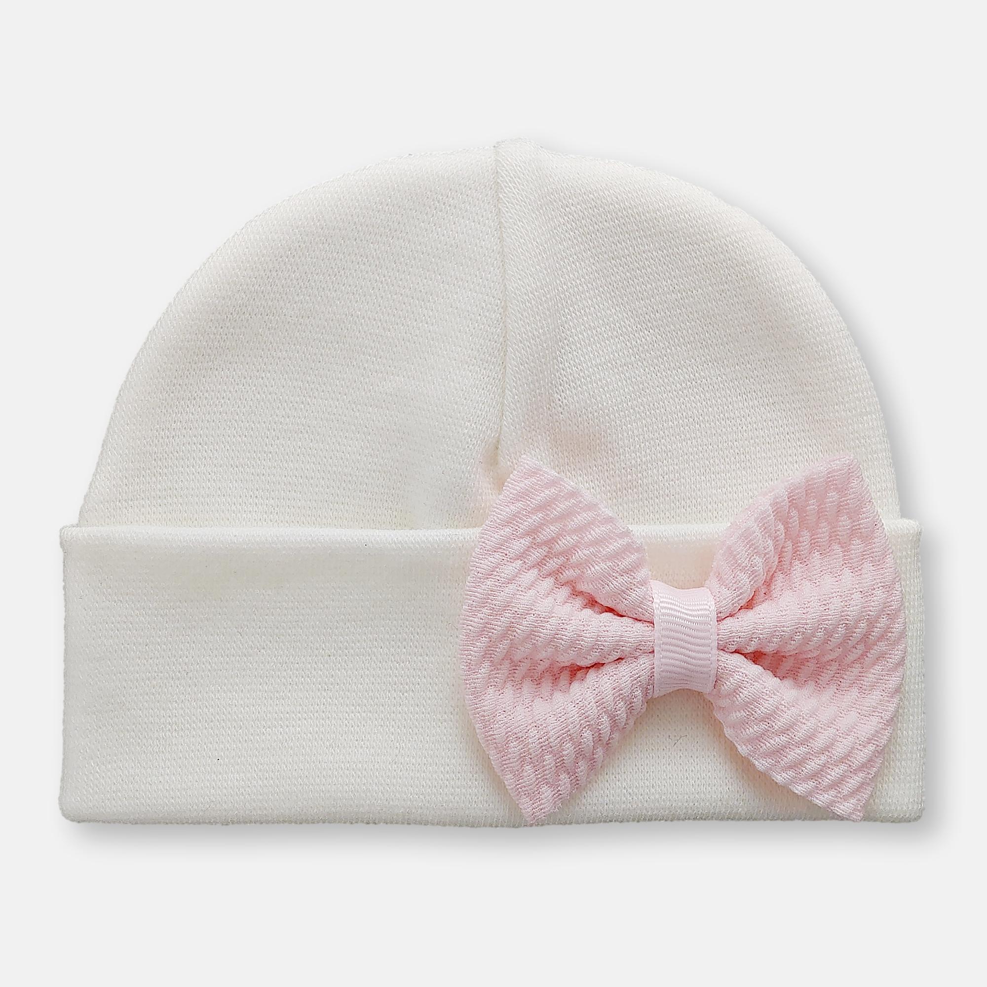 'Mini Poppy' Bow Baby Hat // Pink