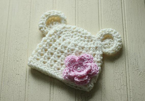Preemie 'Little Bear' Crochet Hat // Rosie-Crochet Hats-UniqueKidz