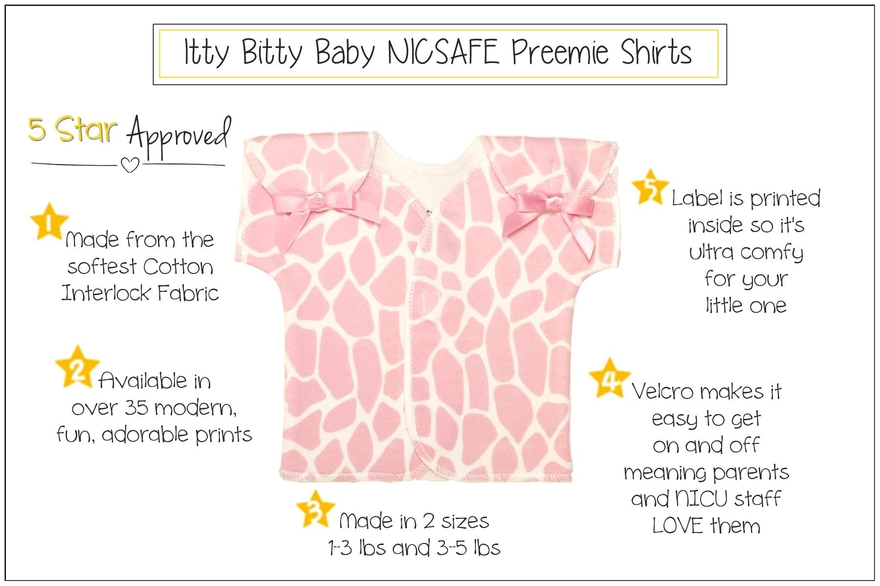 Preemie T-Shirt // Pink Giraffe-NICU shirts-UniqueKidz