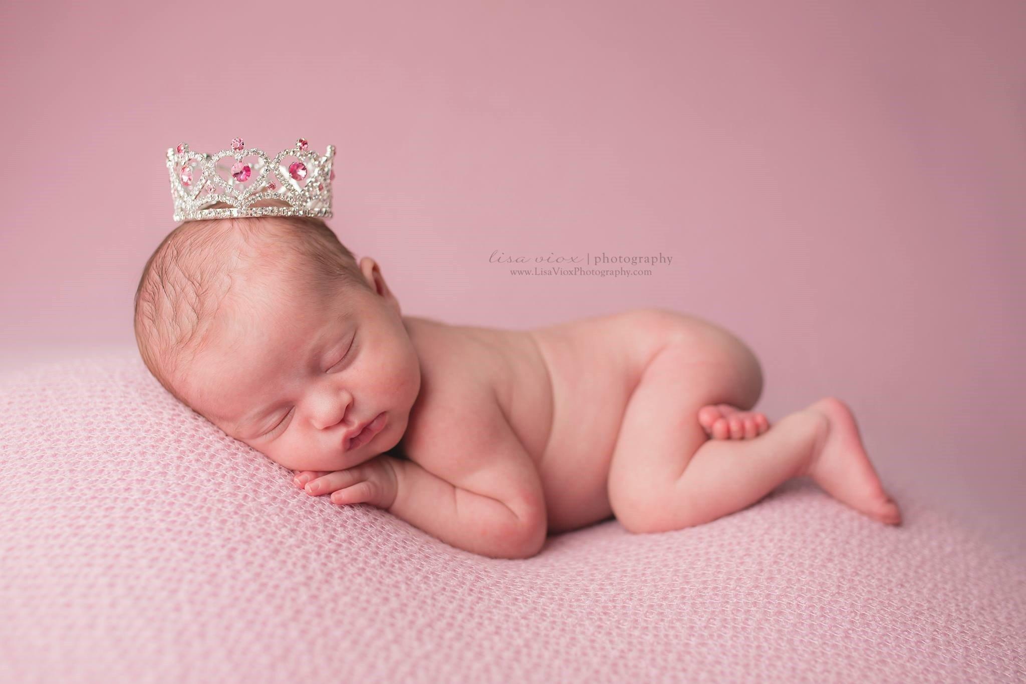Rhinestone Mini Crown // Princess Amaris - Pink-Mini Crowns-UniqueKidz