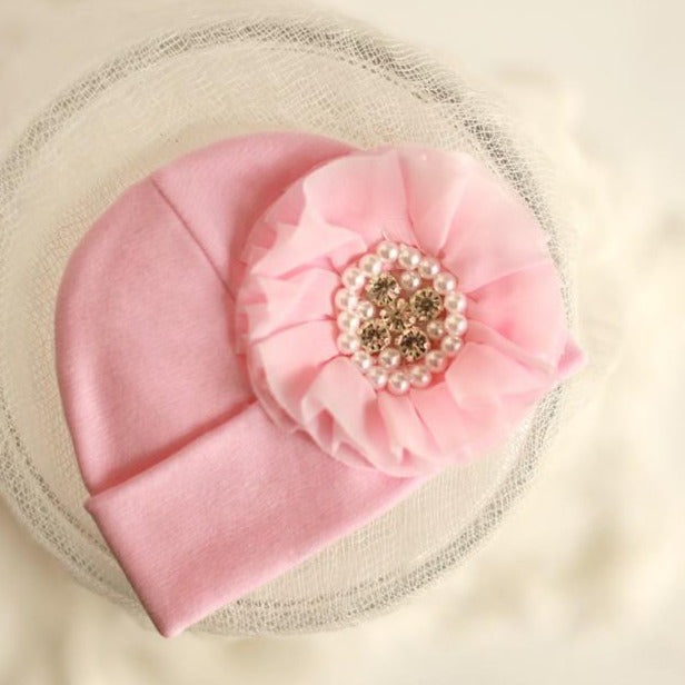 'Sparkle' Hospital Hat // Pink-Flower Hospital Hats-UniqueKidz
